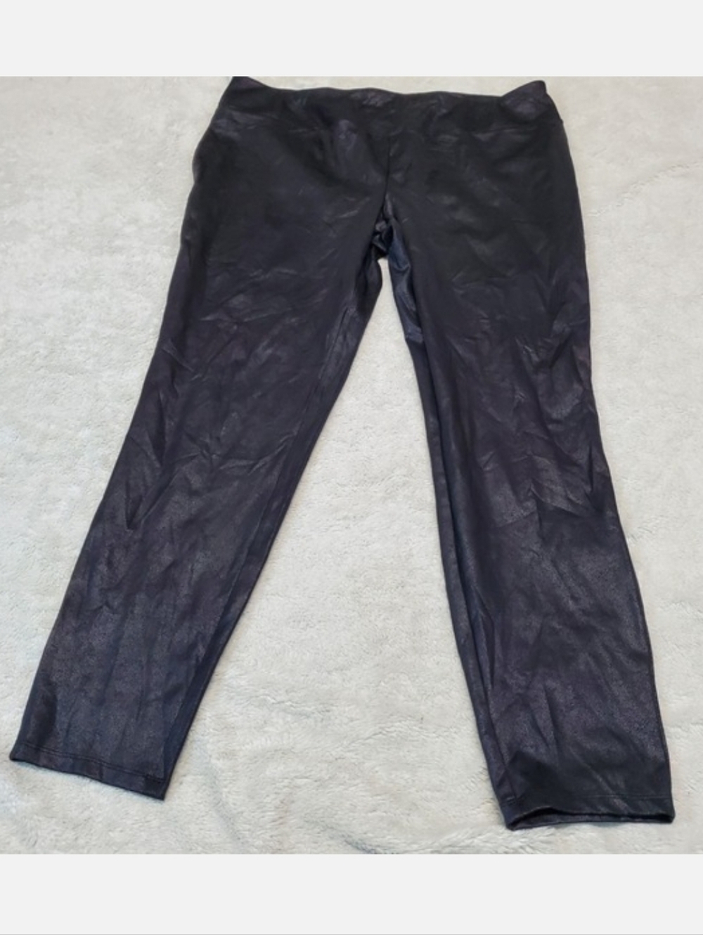 Cato Black Faux Leather Elastic Moto Biker Goth Basic High Rise Leggings XL